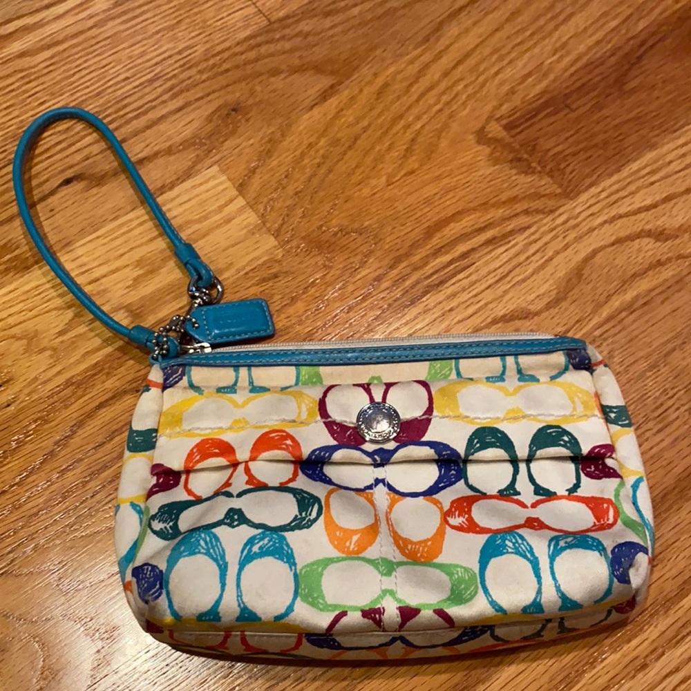 Coach Wristlet- Multicolor Logo